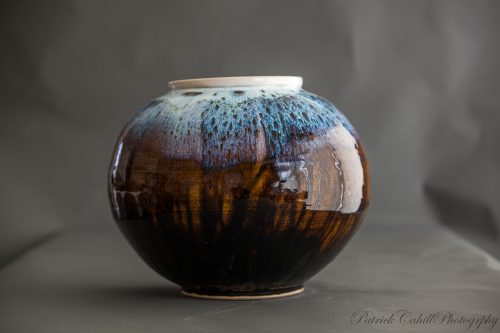 Very large, ceramic, moon jar. Hand-thrown stoneware with exquisite glazing.